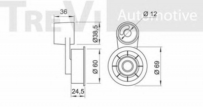 TREVI AUTOMOTIVE td1007 -  Натяжной ролик, ремень ГРМ